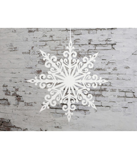 CHIC ANTIQUE Fiocco di neve bianco con glitter in  carta 45cm