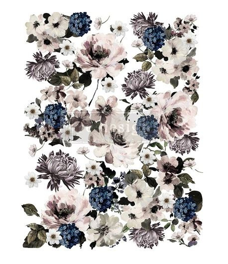 Trasferibile Transfer Dark floral - 61 X 89 cm