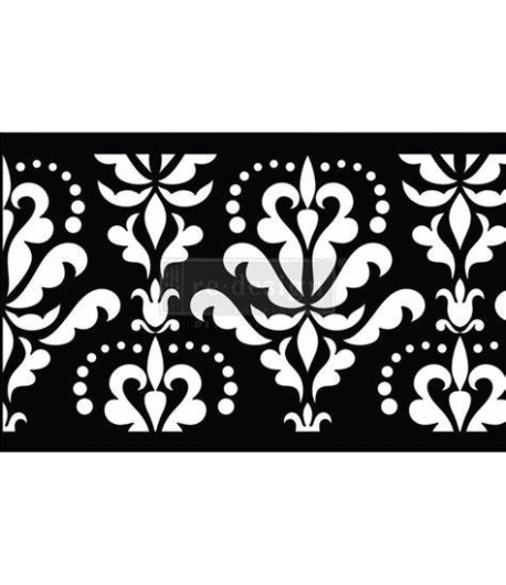 Stencil roll adesivo  DAMASK FLOURISH 2,74 mt x 18 cm alt.