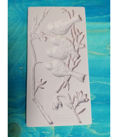 Stampo decorativo in silicone  - UCCELLINI 12,7 X 25,4 cm