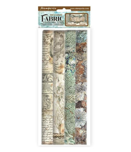 STAMPERIA Pack 4 sheels fabric 30x30 CM - STOFFA DECORATA IN STILE MARINO