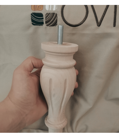 Piede in faggio grezzo - 18 cm x Ø 6,5 cm