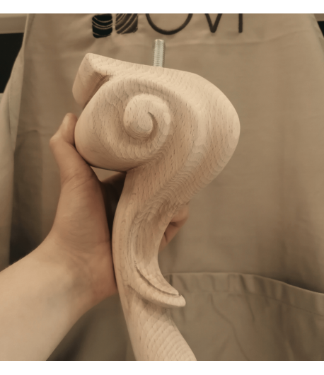 Piede in faggio grezzo - 20 cm x Ø 11 cm