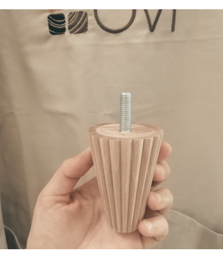 Piede in faggio grezzo - 8 cm x Ø 6,5 cm