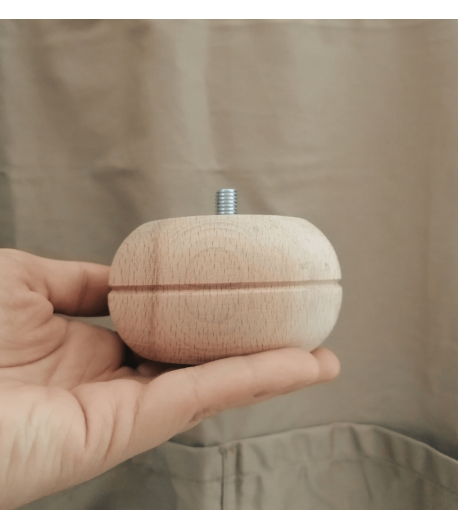 Piede in faggio grezzo - 5 cm x Ø 9,3 cm