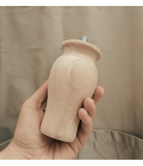 Piede in faggio grezzo - 12 cm x Ø 7,2 cm