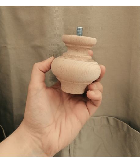 Piede in faggio grezzo -  8 cm x Ø 7,5 cm
