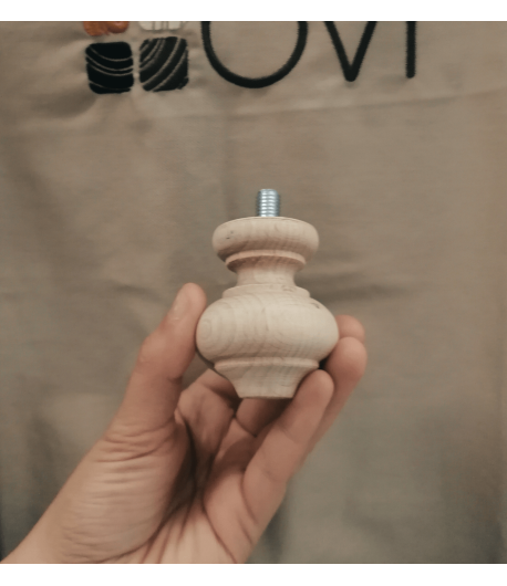 Piede in faggio grezzo -  6 cm x Ø 5,3 cm