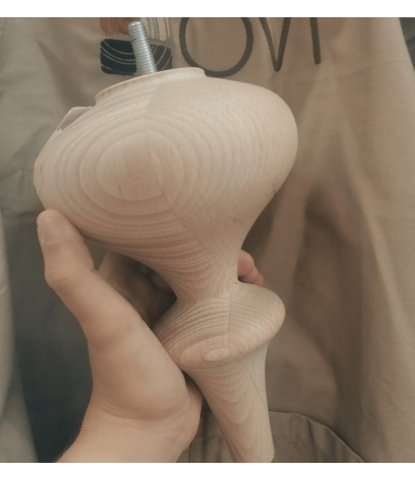 Piede in faggio grezzo -  22 cm x Ø 14,5 cm