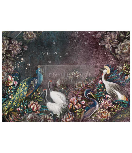 Découpage fiber A1 - BIRDS AND BLOOMS 59,4 X84,1 CM