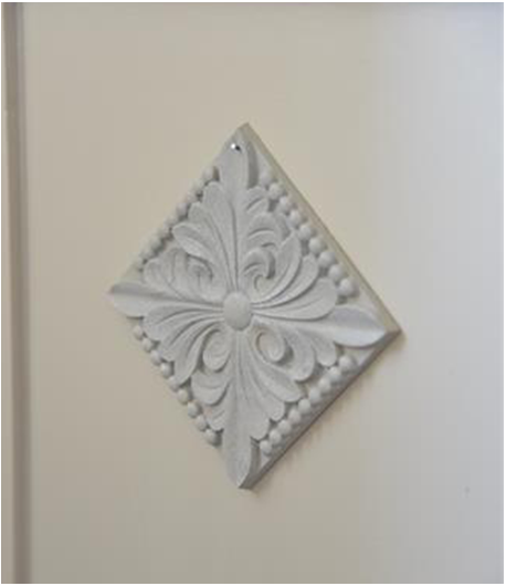 Vintage Paint Fregio decorativo in legno - 9,8 x 9,8 cm