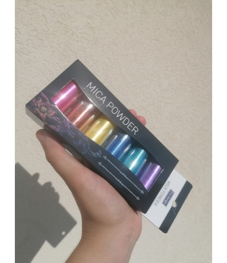 MICA POWDER Set da 6  Pigmenti colorati METALLICI - BUBBLEGUM  30g
