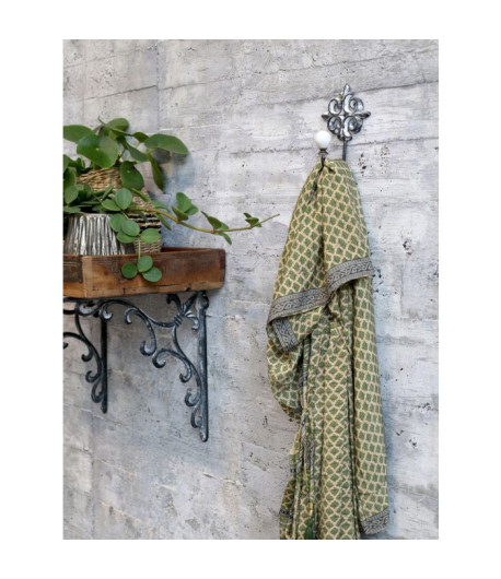 CHIC ANTIQUE appendino ad uncino in metallo  con pomello - grigio - 13 x 8,5 x 6 cm