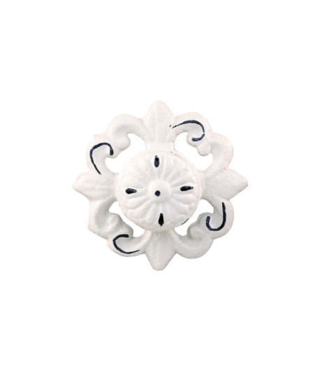 CHIC ANTIQUE  pomello a fiore - bianco - 4 x Ø 7,5 cm
