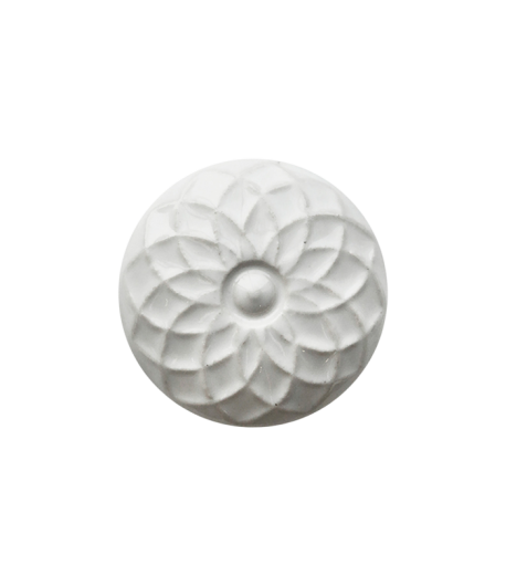 CHIC ANTIQUE  pomello in ceramica fiore - bianco -  Ø 5 cm