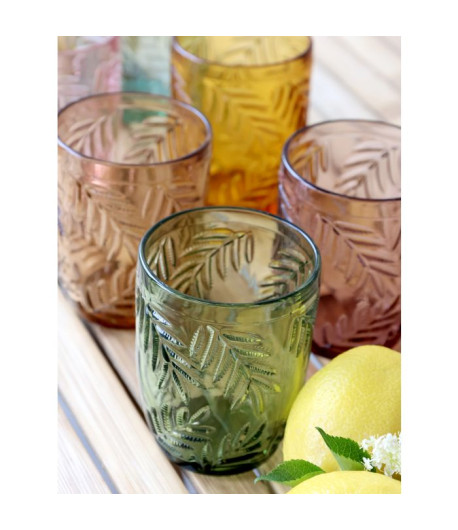 CHIC ANTIQUE  bicchiere colorato in vetro -10 x Ø8 cm