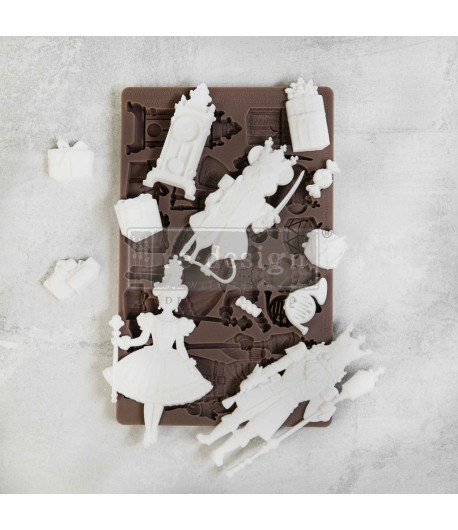 Stampo decorativo in silicone  -  NUTCRACKER PARTY ( la festa dello schiaccianoci) - 12,5 X 20,3 cm