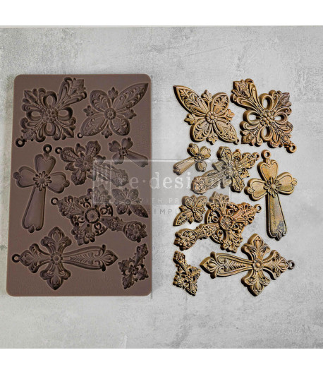 Stampo decorativo in silicone  -  HOLY HARMONY (sacra armonia) - 12,5 X 20,3 cm