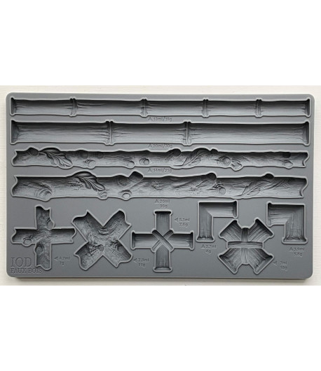 IOD Stampo fregi in silicone  - FAUX BOIS 25,5 x 15,5 cm
