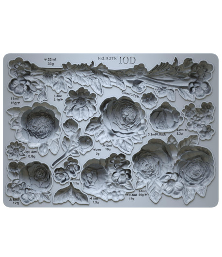 IOD Stampo fregi in silicone  - FELICITÉ 18 X 12,5 CM
