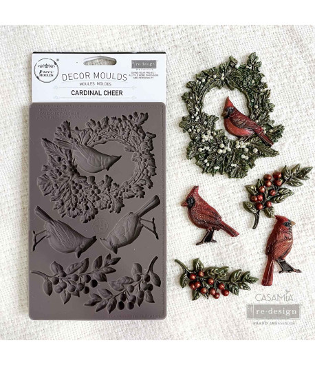 Stampo decorativo in silicone  - CARTDINAL CHEER - 12,5 X 20,3 cm