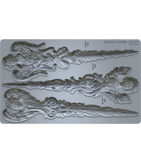IOD Stampo per fregi in silicone  - ANGELIC TAPERS (PUNTALI ANGELICI) - 25,5 x 15,5 cm