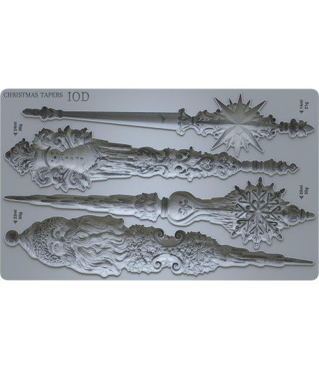 IOD Stampo per fregi in silicone  - CHRISTMAS TAPERS (PUNTALI NATALIZI)- 25,5 x 15,5 cm
