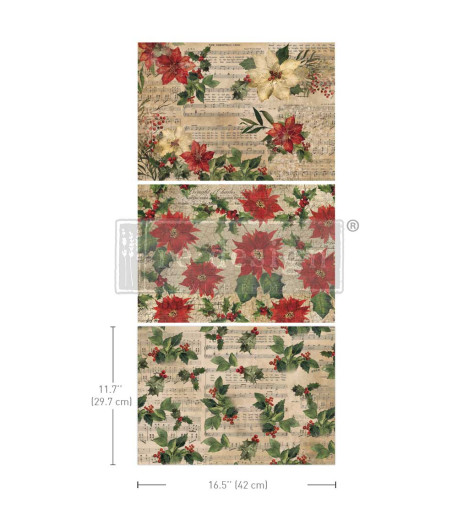 Découpage fiber A3 - POINSETTIAS 29,7 x 42 cm