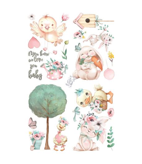 HOCUS POKUS Transfer -  WE LOVE YOU BABY  88,5 X 58 CM