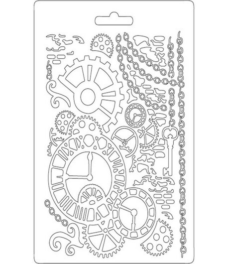 Stamperia Stampo Morbido sottile - OROLOGIO E MECCANISMI  14,8 x 21 cm