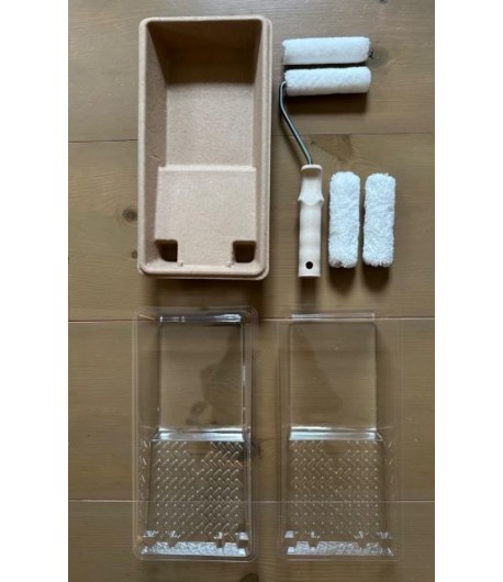 VINTAGE PAINT Set di rulli in mohair Eco Vintage Paint Fine 4 rulli + manico e vaschette