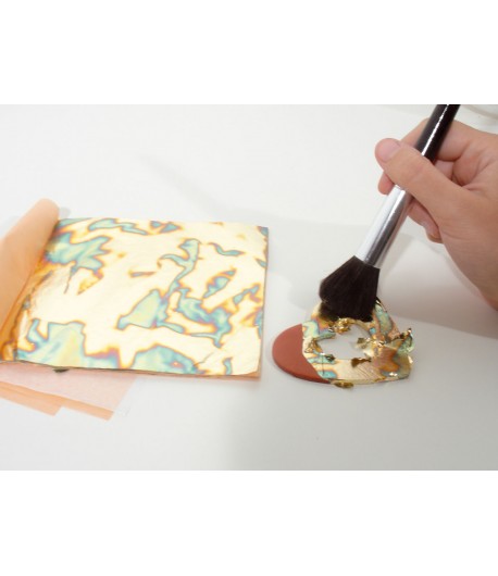 Fleur Foglia variegata Base Rame - fogli 14x14 cm - pacco da 25 fogli