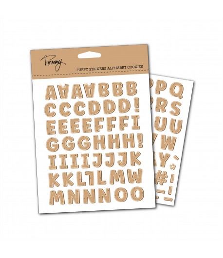 TOMMY ART PUFFY STICKERS - ALPHABET COOKIES